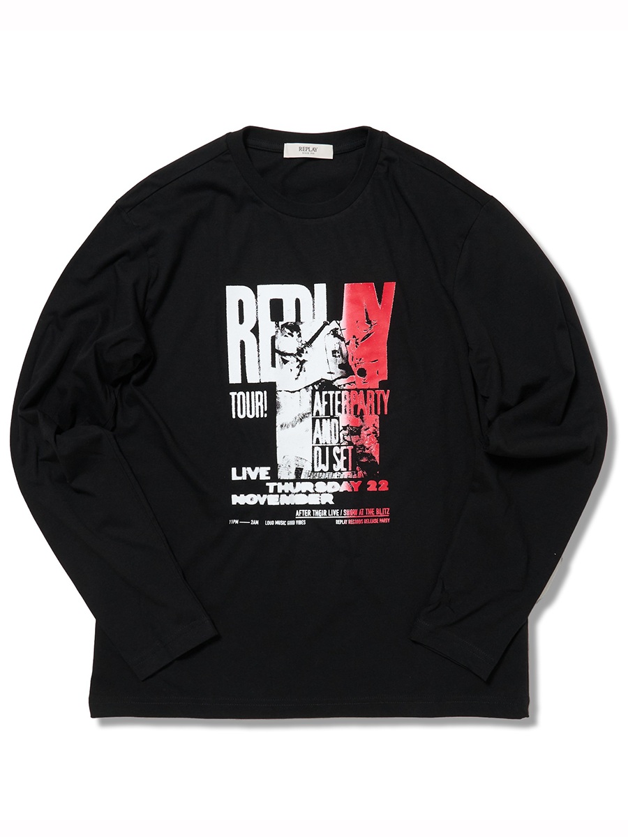 REPLEY MUSICプリント ベーシックジャージーロンT
